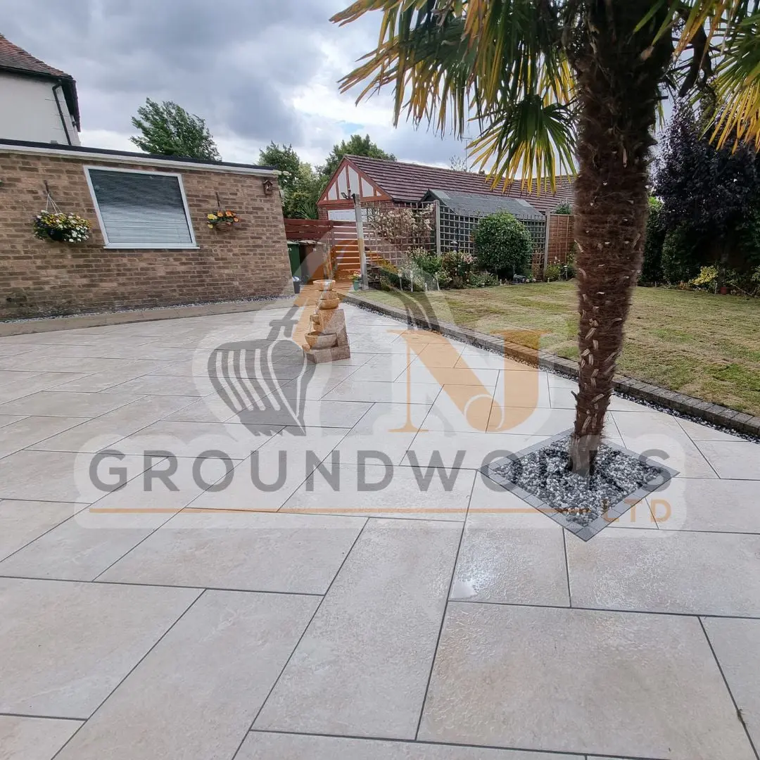 NJ groundworks porcelain patio paving slabs peterborough natural patio sandstone mix pack cheap block paving garden transformation cheap concrete paving landscaping